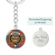 AmericansPower Jewelry - Drummond of Strathallan Clan Tartan Crest Circle Pendant with Keychain Attachment A7 |  AmericansPower