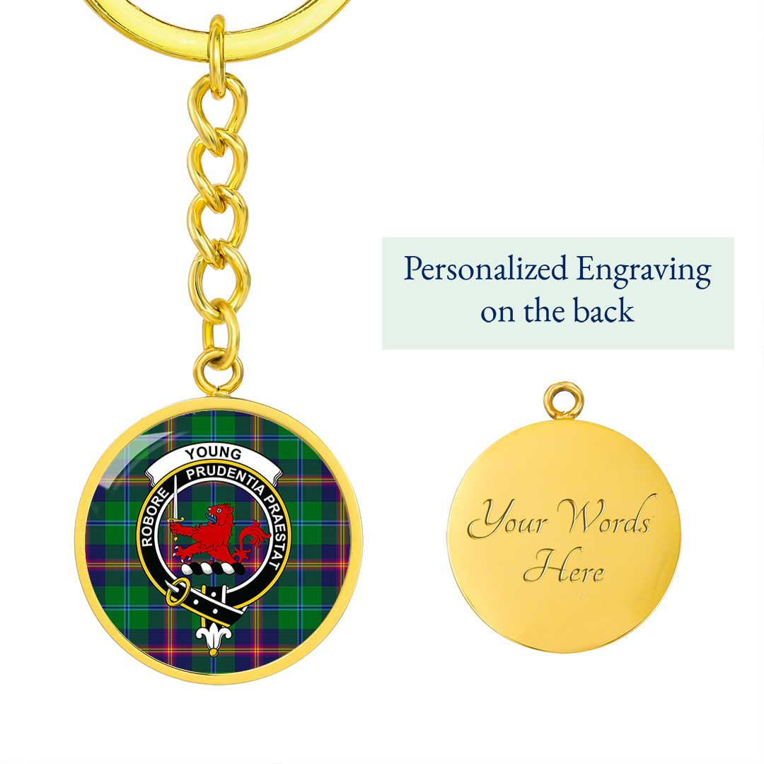 AmericansPower Jewelry - Young Modern Clan Tartan Crest Circle Pendant with Keychain Attachment A7 |  AmericansPower