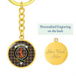 AmericansPower Jewelry - Sutherland Weathered Clan Tartan Crest Circle Pendant with Keychain Attachment A7 |  AmericansPower
