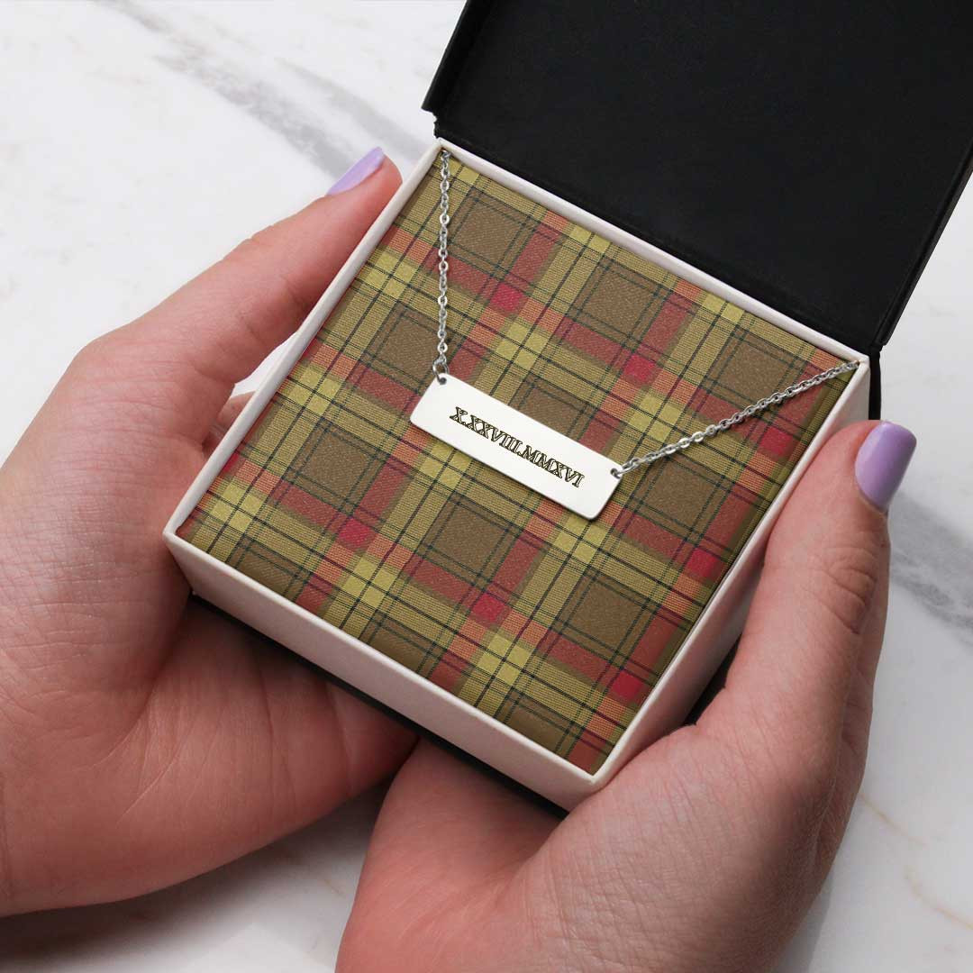 AmericansPower Jewelry - Macmillan Old Weathered Tartan Coordinates Horizontal Bar Necklace A7 | AmericansPower