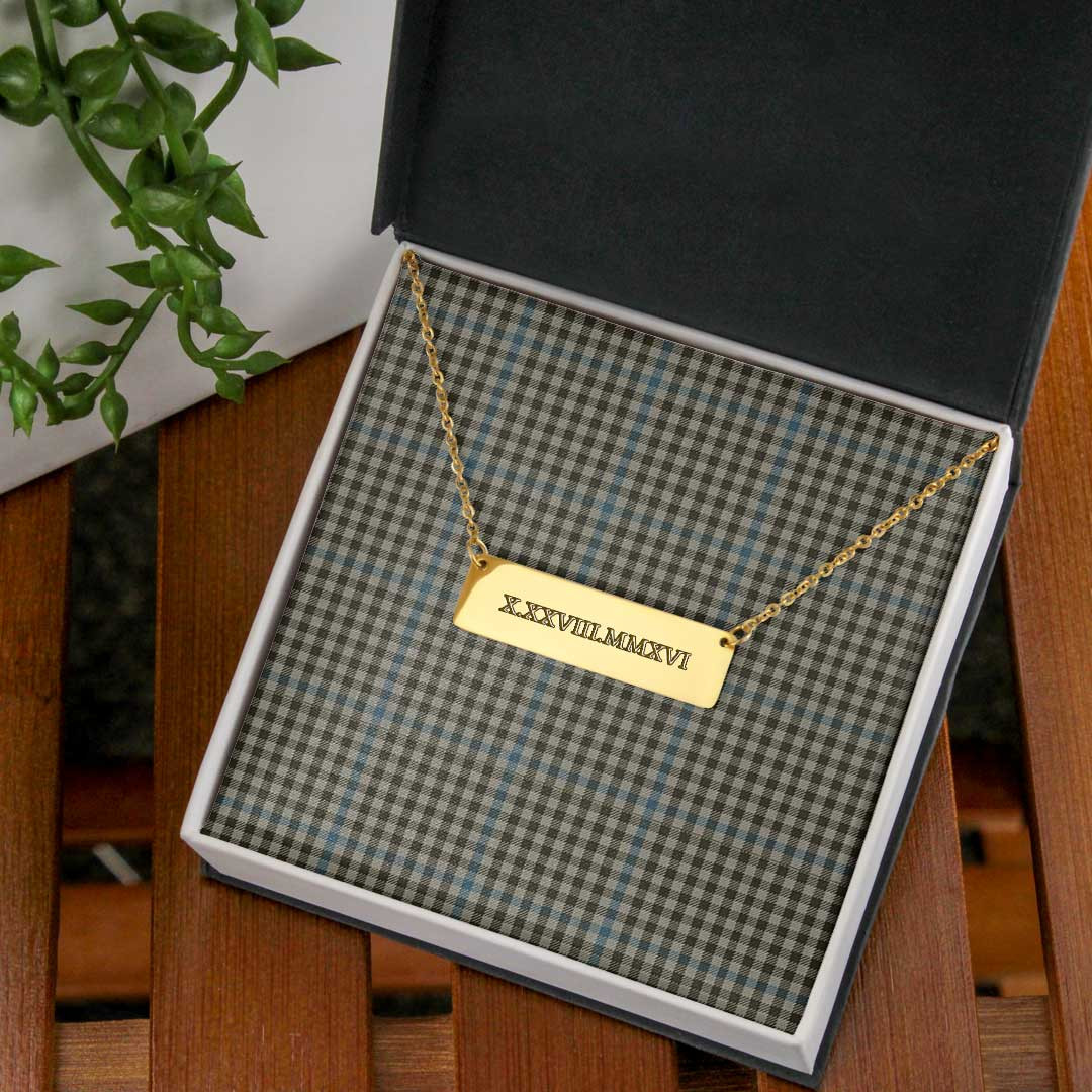 AmericansPower Jewelry - Haig Check Tartan Coordinates Horizontal Bar Necklace A7 | AmericansPower
