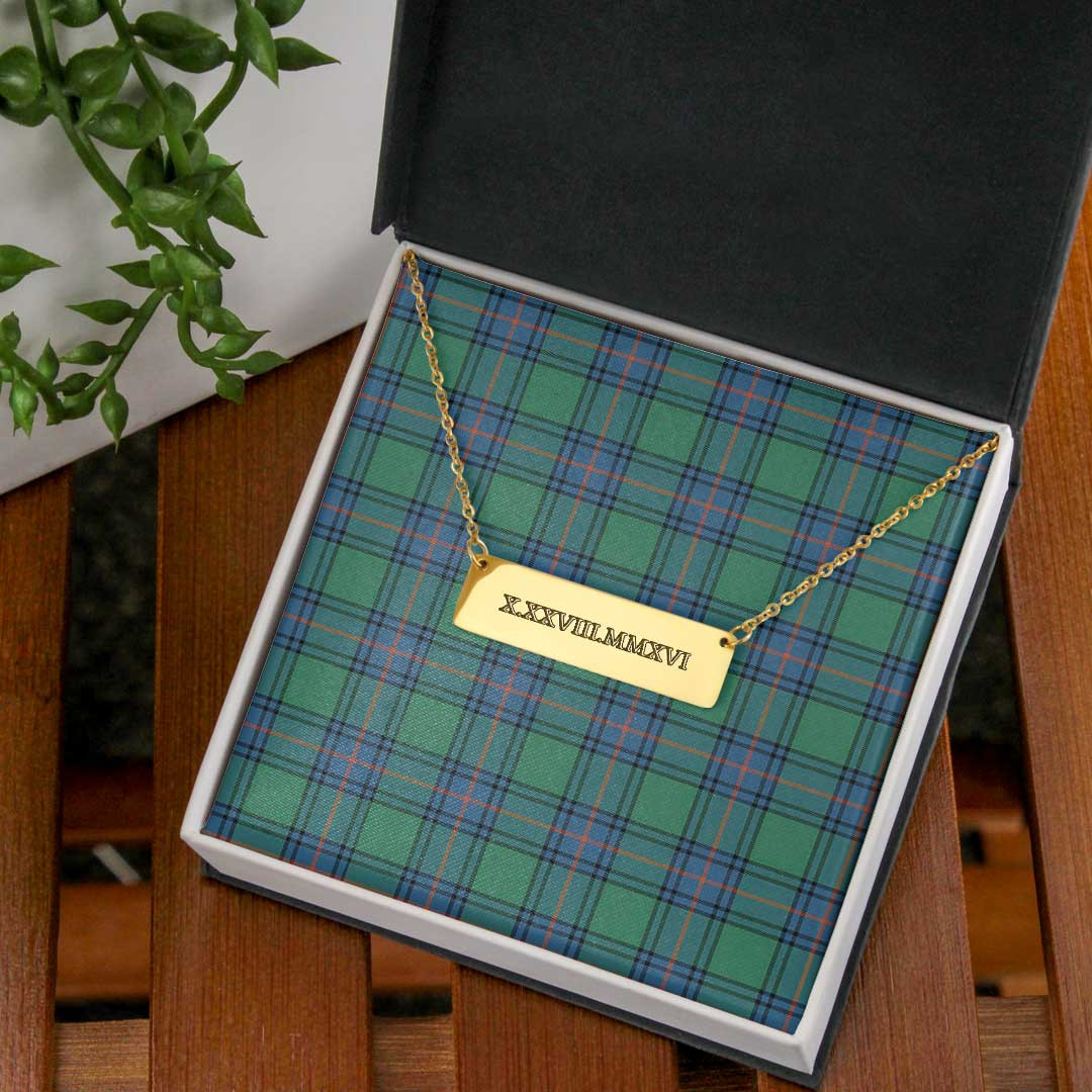 AmericansPower Jewelry - Shaw Ancient Tartan Coordinates Horizontal Bar Necklace A7 | AmericansPower