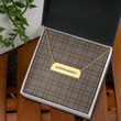 AmericansPower Jewelry - Macintyre Hunting Weathered Tartan Coordinates Horizontal Bar Necklace A7 | AmericansPower