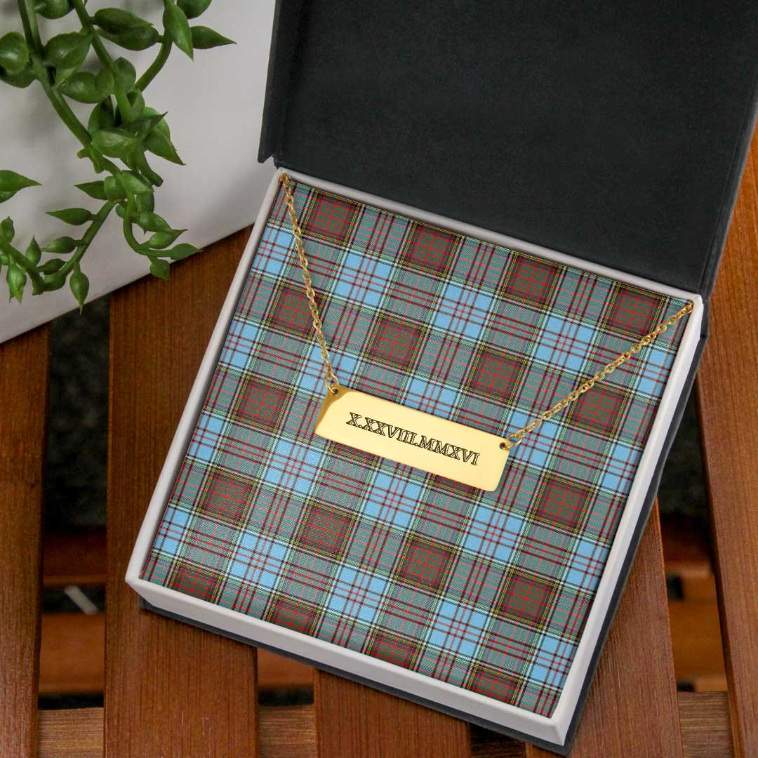 AmericansPower Jewelry - Anderson Ancient Tartan Coordinates Horizontal Bar Necklace A7 | AmericansPower
