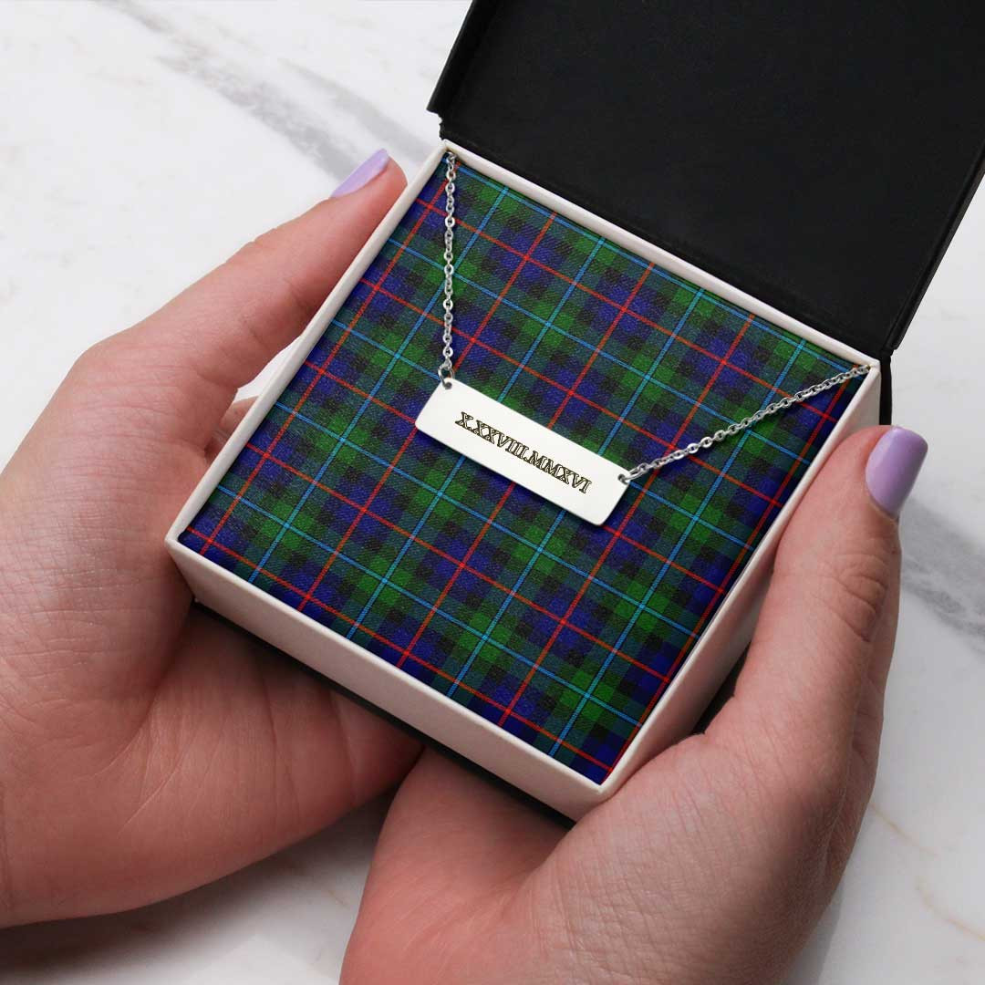 AmericansPower Jewelry - Campbell Of Cawdor Modern Tartan Coordinates Horizontal Bar Necklace A7 | AmericansPower