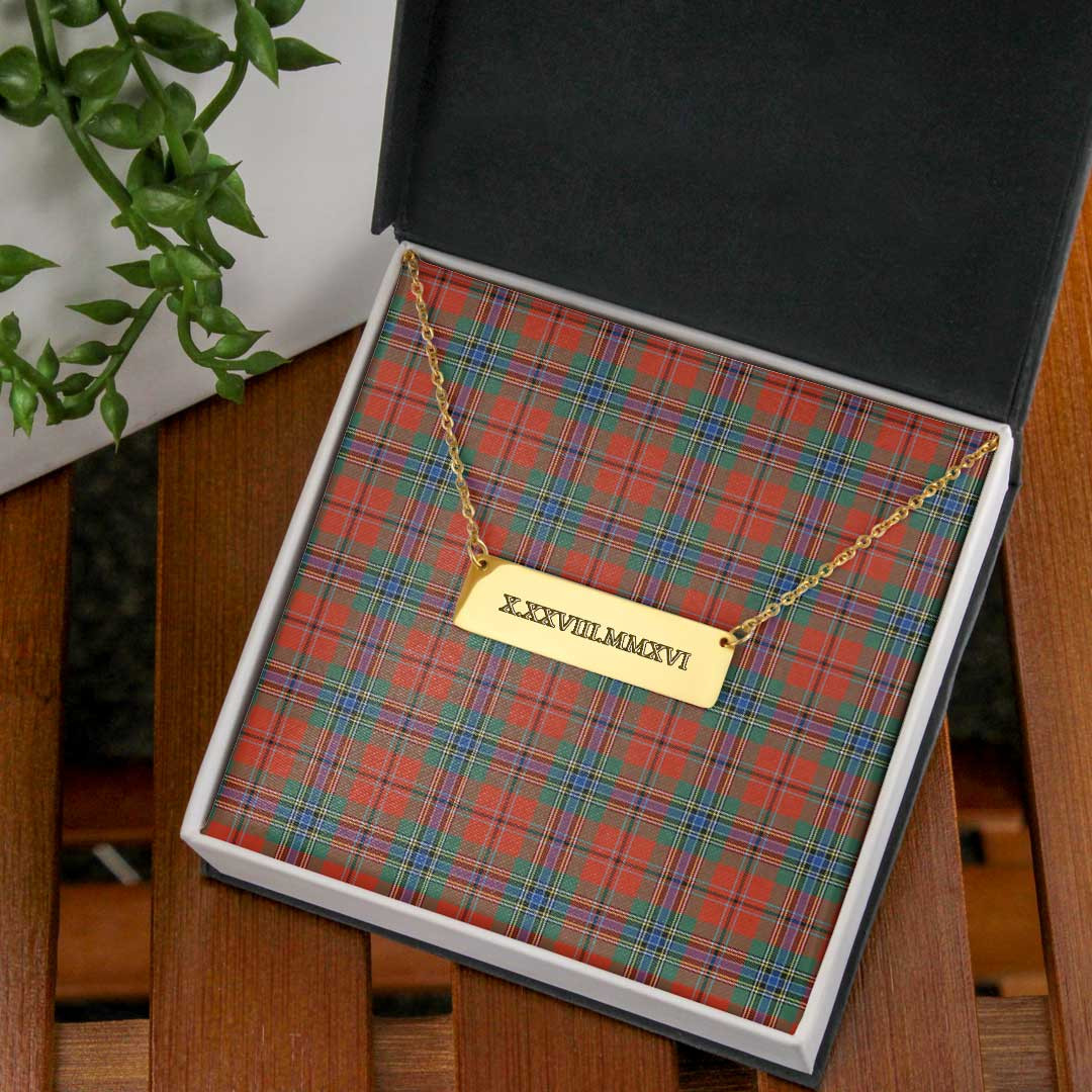 AmericansPower Jewelry - Maclean Of Duart Ancient Tartan Coordinates Horizontal Bar Necklace A7 | AmericansPower
