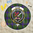 1sttheworld Blanket - Adam Clan Tartan Crest Tartan Beach Blanket A7 | 1sttheworld