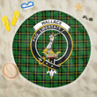 1sttheworld Blanket - Wallace Hunting Green Clan Tartan Crest Tartan Beach Blanket A7 | 1sttheworld