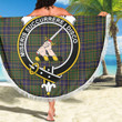 1sttheworld Blanket - MacMillan Hunting Modern Clan Tartan Crest Tartan Beach Blanket A7 | 1sttheworld