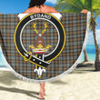1sttheworld Blanket - Gordon Weathered Clan Tartan Crest Tartan Beach Blanket A7 | 1sttheworld