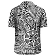 Polynesian Hawaiian Style Tribal Tattoo White Hawaiian Shirt - AH - J1 - AmericansPower
