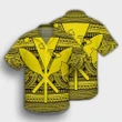 Hawaiian Kanaka Polynesian Tribal Hawaiian Shirt Reggae Color Yellow AH - J7R - AmericansPower