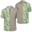 AmericansPower Shirt - Hawaii White Seamless Ethnic Pattern Monstera Leaf Lauhala Moiety Hawaiian Shirt