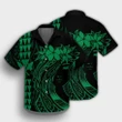 Hawaii Map Kanaka Polynesian Hula Girl Hawaiian Shirt Green - AH -J5R - AmericansPower