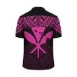 AmericansPower Shirt - Hawaii Polynesian Limited Hawaiian Shirt - Tab Style Pink - AH - J4