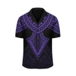 AmericansPower Shirt - Hawaii Polynesian Limited Hawaiian Shirt - Tab Style Purple - AH - J4