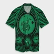 AmericansPower Shirt - Hawaiian Map Honu Hibiscus Tropic Green Polynesian Hawaiian Shirt