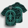 Hawaiian Kakau Honu Arc Polynesian Turquoise Hawaiian Shirt - AH - JGR - AmericansPower