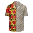 Tropical Flowers And Palm Leaves Lauhala Moiety Hawaiian Shirt - AH - JR - AmericansPower