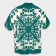 Hawaiian Palm Tree Quilt Tradition Turquoise Hawaiian Shirt - AH - JR - AmericansPower