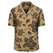 Polynesian Turtle Palm And Sea Pebbles Gold Hawaiian Shirt - AH - J1 - AmericansPower