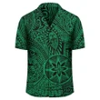 Polynesian Hawaiian Style Tribal Tattoo Green Hawaiian Shirt - AH - J1 - AmericansPower