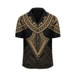 AmericansPower Shirt - Hawaii Polynesian Limited Hawaiian Shirt - Tab Style Gold - AH - J4