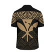 AmericansPower Shirt - Hawaii Polynesian Limited Hawaiian Shirt - Tab Style Gold - AH - J4