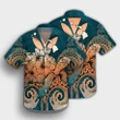 Hawaii Turtle Wave Polynesian Hawaiian Shirt - Hey Style Orange - AH - J4R - AmericansPower