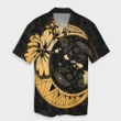 AmericansPower Shirt - Hawaiian Map Hibiscus Turtle Polynesian Moon Hawaiian Shirt Gold