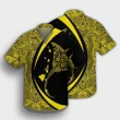 Hawaiian Map Manta Ray Polynesian Hawaiian Shirt - Yellow - Circle Style - AH - J4R - AmericansPower