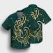 Hawaii Triple Marble Turtle Polynesian Hibiscus Hawaiian Shirt - AH - Benjamin Style - Green - J5R - AmericansPower