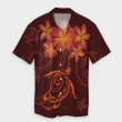 AmericansPower Shirt - Hawaiian Turtles Hibiscus Plumeria Polynesian Hawaiian Shirt Red