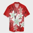 AmericansPower Shirt - Hawaiian Plumeria Polynesian Hawaiian Shirt Red