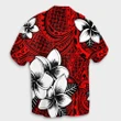 Hawaiian Plumeria Tribal Polynesian Hawaiian Shirt Red AH - J0R - AmericansPower