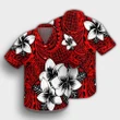 Hawaiian Plumeria Tribal Polynesian Hawaiian Shirt Red AH - J0R - AmericansPower