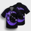Hawaiian Map Hibiscus Turtle Polynesian Moon Hawaiian Shirt Purple - AH - JR - AmericansPower