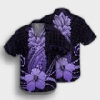 Hawaii Polynesian Pineapple Hibiscus Hawaiian Shirt - Purple - AH - J4R - AmericansPower