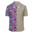 Tropical Exotic Leaves And Flowers On Geometrical Ornament Lauhala Moiety Hawaiian Shirt - AH - JR - AmericansPower