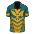 Hawaii Kanaka Map Football Jersey Hawaiian Shirt - Cyan & Yellow - Maris Style - AH - J3