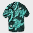 Hawaii Polynesian Turtle Hibiscus Hawaiian Shirt - Turquoise - AH - J4R - AmericansPower