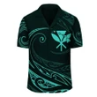 (Personalized) Hawaii Kanaka Map Hawaiian Shirt - Turquoise - Frida Style - AH - J3 - AmericansPower