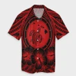 AmericansPower Shirt - Hawaiian Map Honu Hibiscus Tropic Red Polynesian Hawaiian Shirt