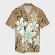 AmericansPower Shirt - Hawaiian Plumeria Polynesian Hawaiian Shirt Gold