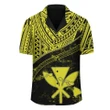(Personalized) Hawaii Kanaka Map Polynesian Shirt - Kitta Style - Yellow - AH - J2 - AmericansPower