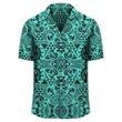 Polynesian Kakau Turtle Turquoise Hawaiian Shirt - AH - J1 - AmericansPower