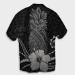 Hawaii Polynesian Pineapple Hibiscus Hawaiian Shirt - Gray - AH - J4R - AmericansPower