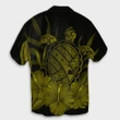Hawaiian Map Turtle Hibiscus Polynesian Hawaiian Shirt - Yellow - AH - J4R - AmericansPower