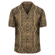 Polynesian Symmetry Gold Hawaiian Shirt - AH - J1 - AmericansPower