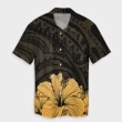 AmericansPower Shirt - Royal Hibiscus Polynesian Tribal Golden Hawaiian Shirt